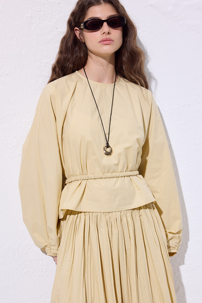 Manuka Short Bluz Soft Yellow with Binding Details