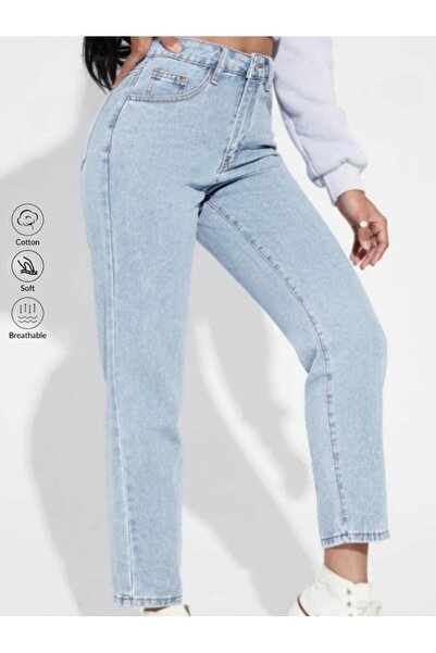 SHEVEGA Women's Ice Snow Wash High Waist Mom Jeans Pants