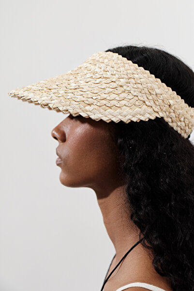 Manuka Straw Visor Hat Beige