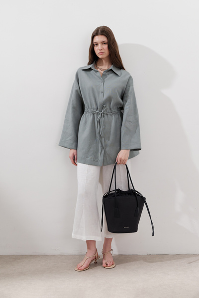 Manuka ΛΙΝΟ ΤΥΝΙΚΟ ΜΠΛΕ ΜΕ ΣΥΝΔΕΣΗ ΜΕ ΜΕΣΗ