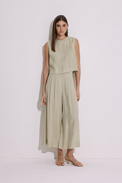 Manuka Modal Pleated Wide Pants Çağla