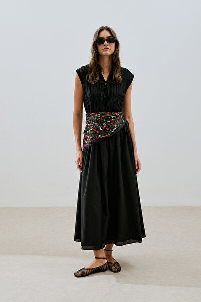 Manuka Tie-Dye Detailed Dress Black