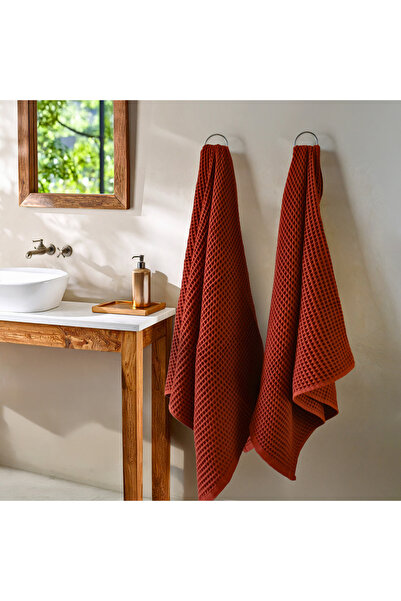 Püskül Tekstil Набір з 2 розкішних рушників для ванної кімнати, вафельне плетіння, 100% бавовна, висока якість, швидковисихаючі рушники для ванної кімнати