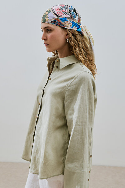 Manuka Szatén mintás kendő gül