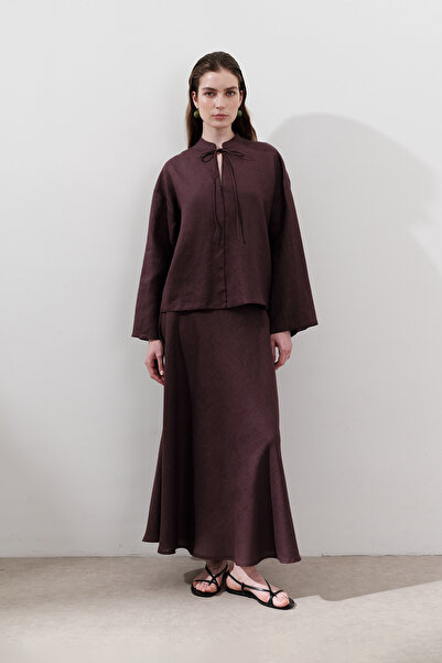 Manuka Спідниця з льону з деталями швів