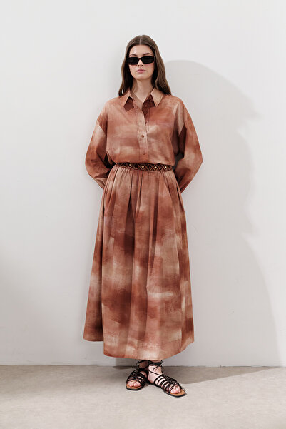 Manuka Patterned Cotton Light Shirt Tile