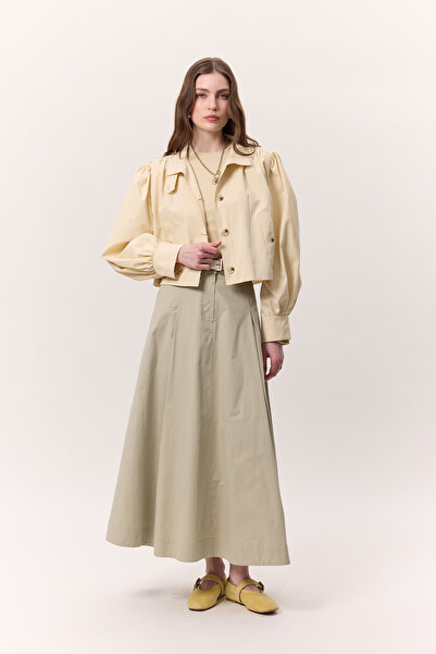 Manuka Wide Skirt Green - Use with Pocket Detail