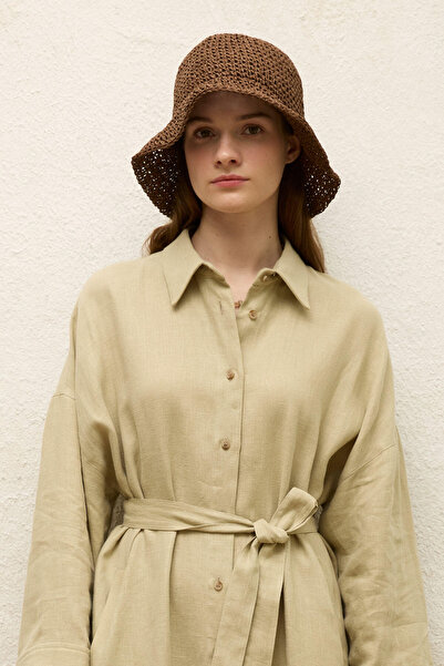 Manuka Hnědý slaměný klobouk