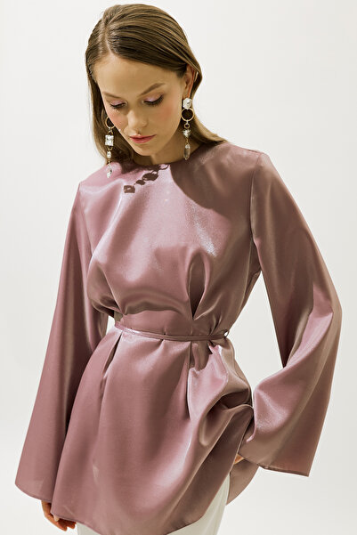 Manuka Hana Organza Bluz Lila