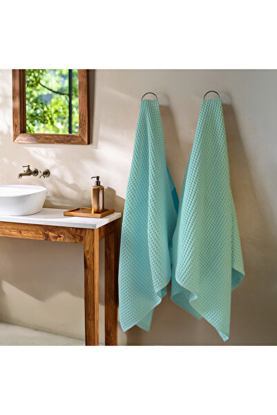 Püskül Tekstil Набір з 2 розкішних рушників для ванної кімнати, вафельне плетіння, 100% бавовна, висока якість, швидковисихаючі рушники для ванної кімнати