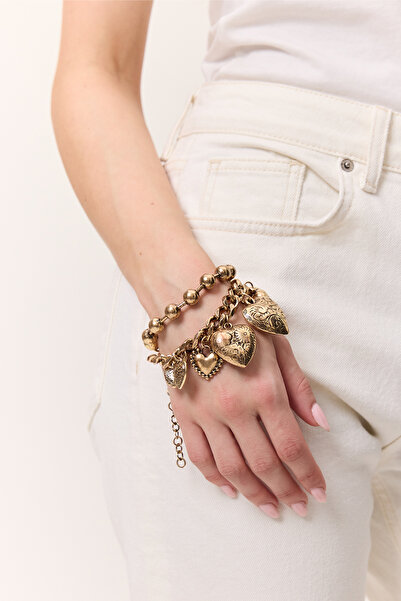 Manuka Heart Charm Bracelet Gold