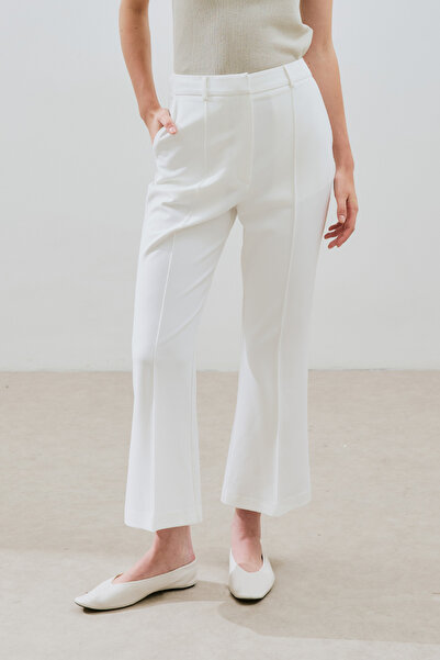 Manuka DİKİŞ DETAYLI FLARE PANTOLON EKRU