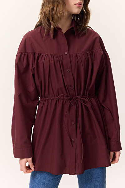 Manuka Tunic with Tie Detail Burgundy