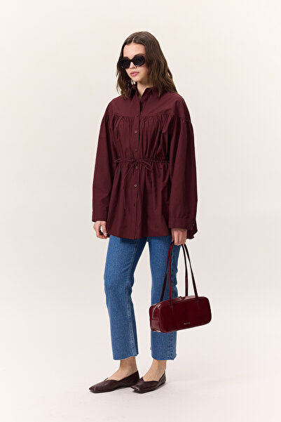 Manuka Tunic with Tie Detail Burgundy