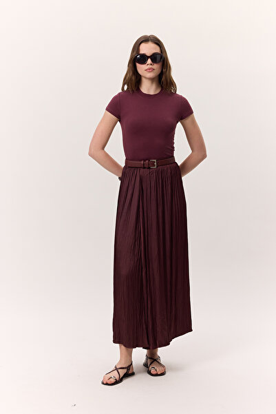 Manuka CRUSH SATIN FUSTA Claret Red Pantofi