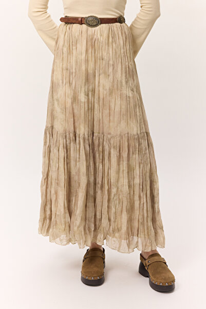 Manuka DESENLİ CRUSH PİLİSELİ ETEK NOVA