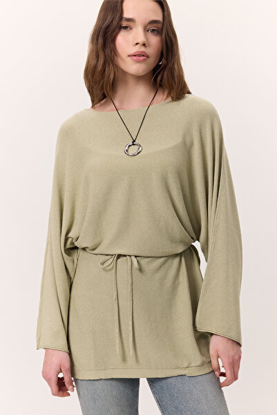 Manuka Trico Tunic with Belt Green