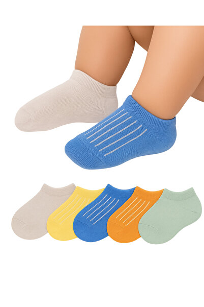 SOLDE SOCKS 5’li Renkli Bebek Patik Çorap Seti – Pamuklu, Rahat ve Nefes Alab...