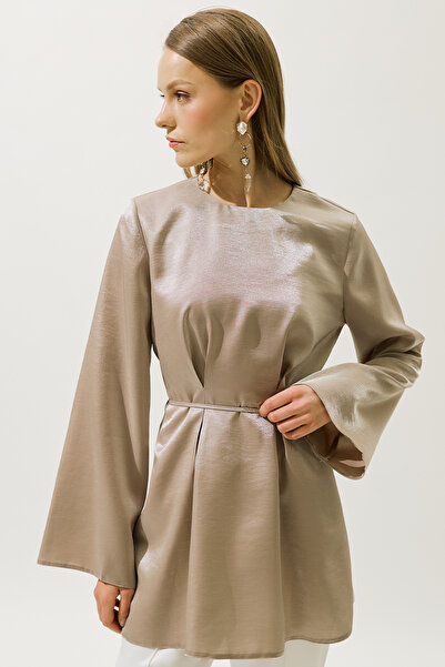 Manuka Hana Organza Bluz Mink