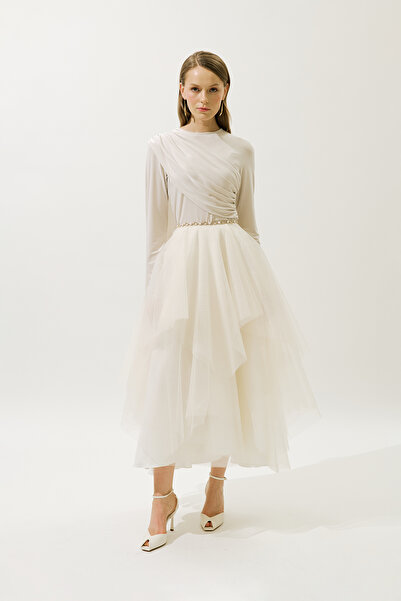 Manuka Emilia Layered Tulle Skirt Beige