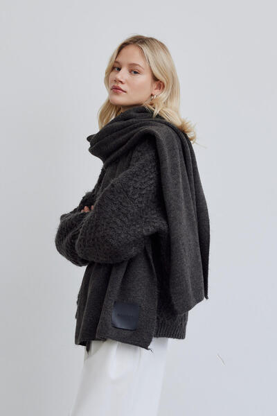 Manuka COZY YUMUŞAK DOKULU ATKI ANTRASİT