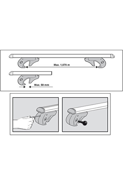 RO GROUP Set bare transversale din aluminiu RoGroup, 120 cm, cu antifurt