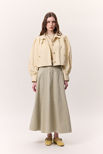 Manuka Wide Skirt Green - Use with Pocket Detail