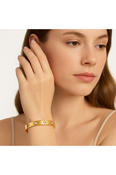 PİRLENTO سوار من الفولاذ المقاوم للصدأ للنساء مصنوع من حجر الماس مقاس 20 سم م...