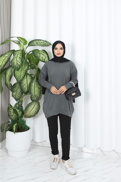 NİSUM MODA Nisum Beard Rope Oval Cut Tunic