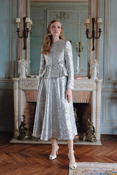 Manuka Mary Evening Jacquard Skirt Blue