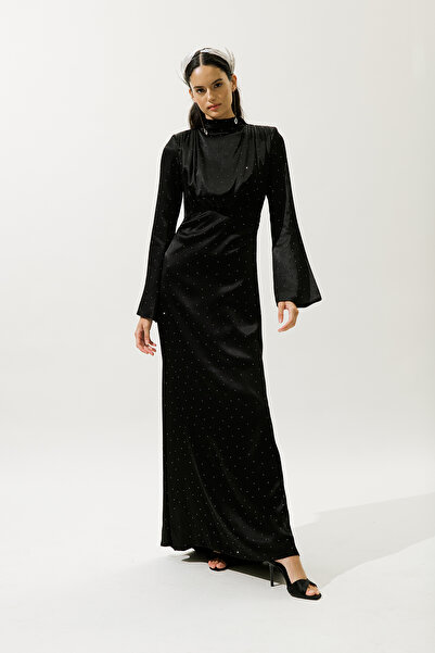 Manuka MILA TAŞLI ABİYE ELBİSE SİYAH