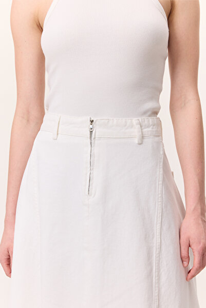 Manuka Ekrü színű Flounce farmerszoknya