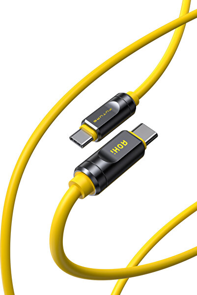Aohi The Future Adonis Type-c To Type-c 1m Pd 3.1 120gbps 240w 8k Süper Hızlı Şarj/data Kablosu, Sarı