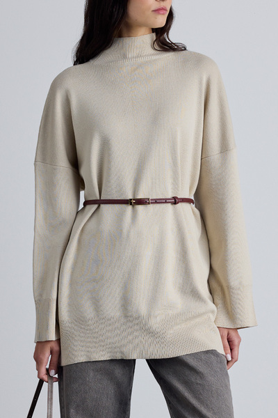 Manuka Tenký opasok Claret Red - Obdĺžniková pracka