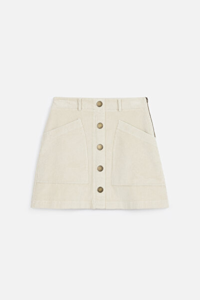 Manuka Trophy Velvet Mini Skirt Vanilla