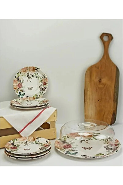 Panayır Home Digital Printed Catering Set 6 Plates 1 Jar