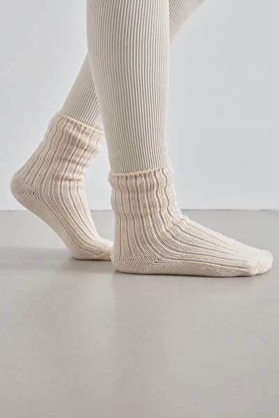 Manuka Beige Thick Winter Socks