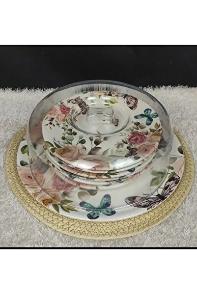 Panayır Home Digital Printed Catering Set 6 Plates 1 Jar