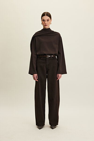 Manuka Premium Πλεκτή - Καφέ Μπλούζα Oversize