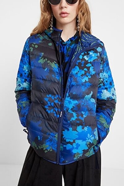 Desigual Estocolmo jacket, thin (spring/autumn), floral print, Blue