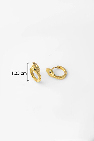 So CHIC... Medusa'nın Yılanı 18 Ayar Sarı Altın Kaplama Gümüş Küpe