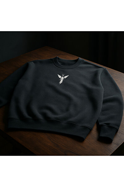 'My Angel' Füme Oversize Sweatshirt