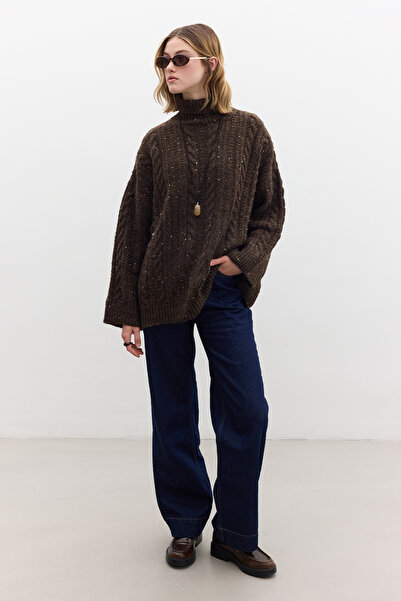 Manuka Brown High-Rise Knit Sweater