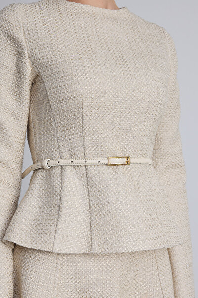 Manuka Béžová barva obdélníková přezka tenký pásek