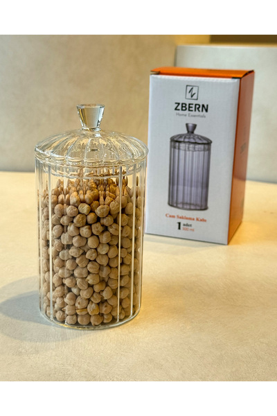 ZBERN Cam Kapaklı Çay Şeker Kahve Tuz Kavanozu - 500 ml