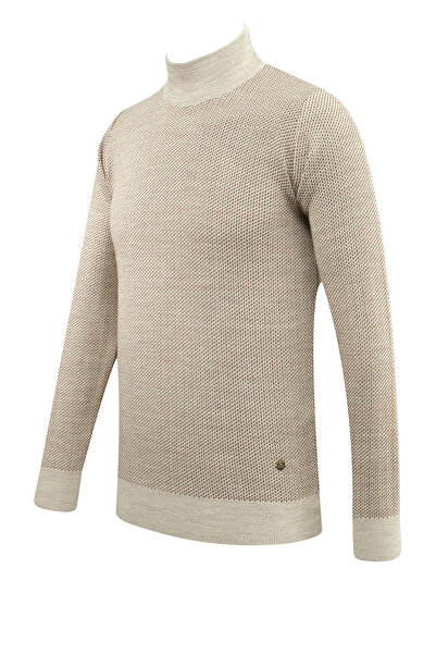 Çizgi Triko Ανδρικό πουλόβερ μισό πλεκτό με σχέδιο από ατσάλι, κλασικό σχέδιο