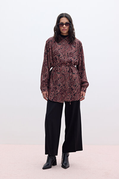 Manuka ΠΟΥΚΑΜΙΣΟ ΡΕΤΡΟ ΣΤΥΛ ΜΕ ΖΩΝΗ ΣΚΟΥΡΟ ΒΙΝΤΑΖ