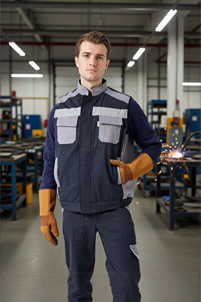 PayBuy Kışlık Gabardin İş Yeleği GriLacivert Su Geçirmez Urtica Outdoor Yelek...