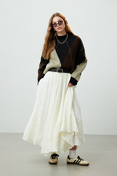 Manuka Premium Ecru Skirt - Crush Effect