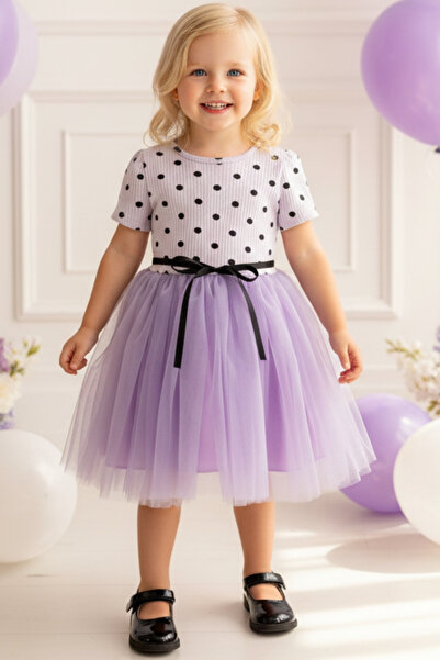 Parla Kids Kız Çocuk Magnolia Puanlı Tütü Lila Elbise